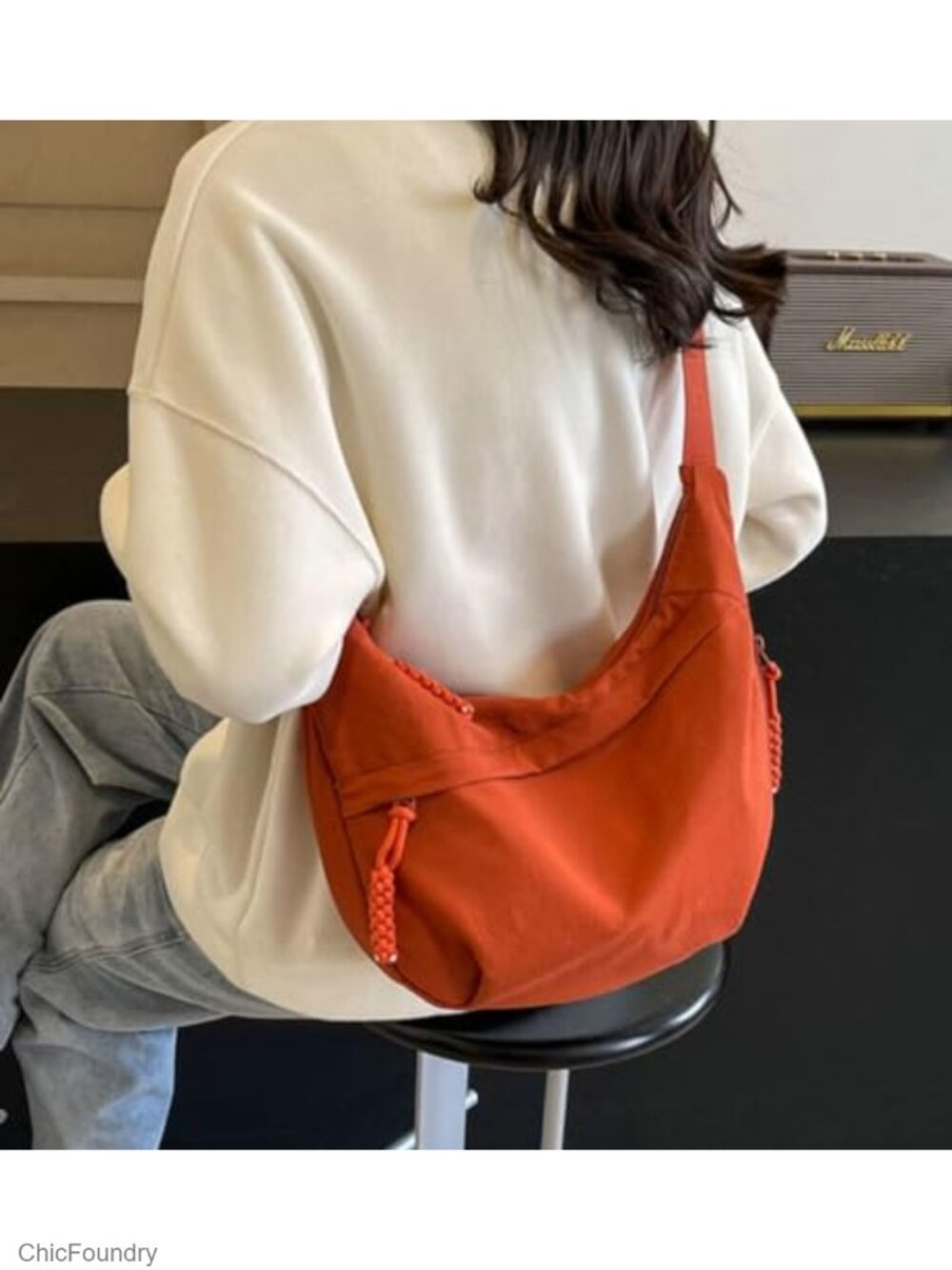 Retro Nylon Canvas Hobo Crossbody Shoulder Bag Waterproof - Picture 3 of 6